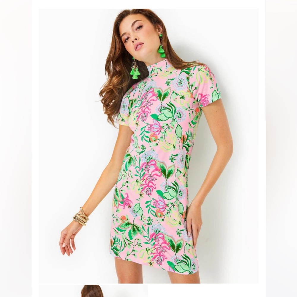 Lilly Pulitzer Pink and Green Floral Dress
